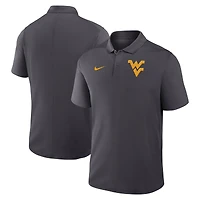 Men's Nike Anthracite West Virginia Mountaineers Primetime Victory Primary Logo Performance Polo
