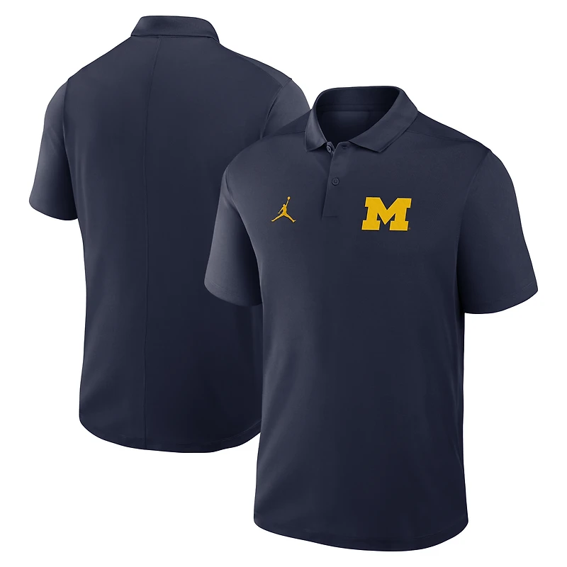 Men's Jordan Brand Navy Michigan Wolverines Primetime Victory Primary Logo Performance Polo