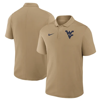Men's Nike Tan West Virginia Mountaineers Primetime Victory Primary Logo Performance Polo