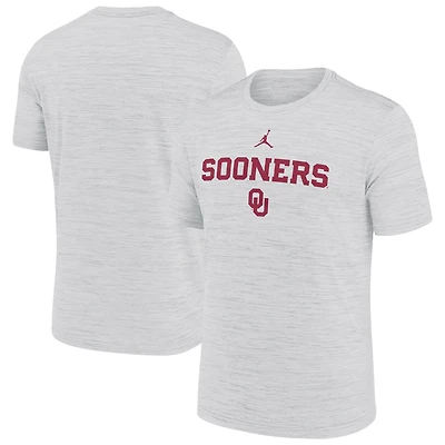 Men's Jordan Brand Ash Oklahoma Sooners 2025 Sideline Velocity Dri-FIT T-Shirt