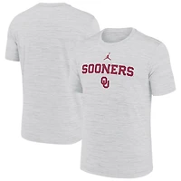 Men's Jordan Brand Ash Oklahoma Sooners 2025 Sideline Velocity Dri-FIT T-Shirt