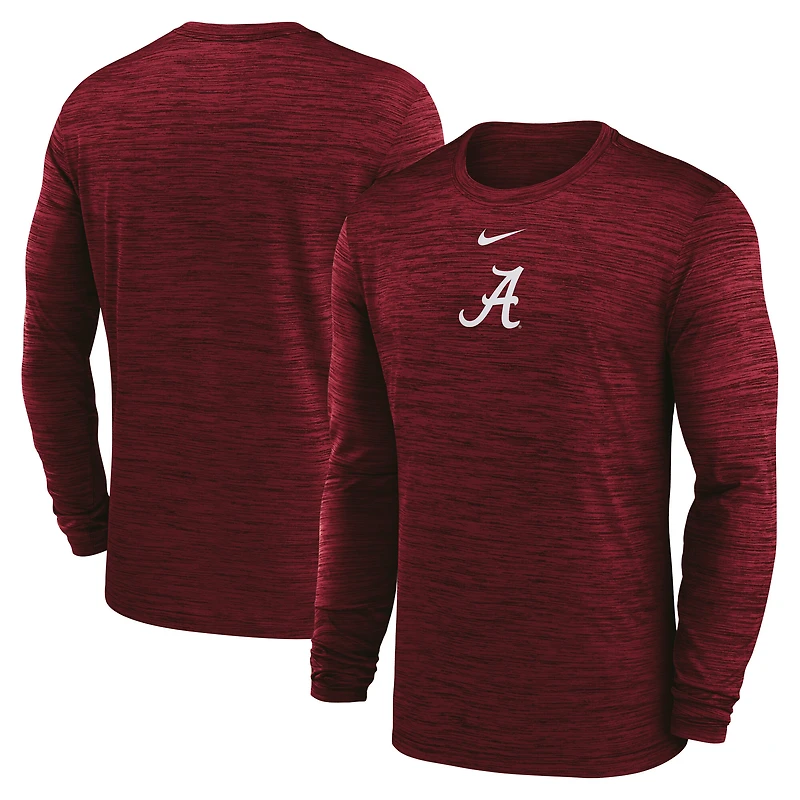 Men's Nike Crimson Alabama Crimson Tide 2025 Sideline Velocity Dri-FIT Long Sleeve T-Shirt