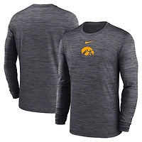 Men's Nike Black Iowa Hawkeyes 2025 Sideline Velocity Dri-FIT Long Sleeve T-Shirt