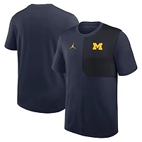 Men's Jordan Brand Navy Michigan Wolverines 2025 Sideline UV Dri-FIT Coach Shirt