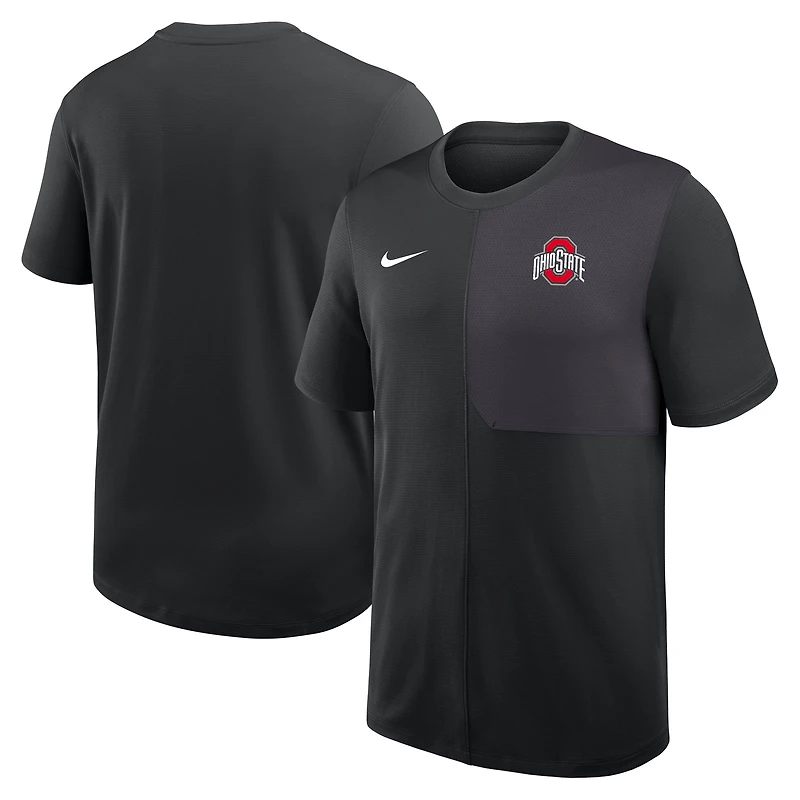 Men's Nike Black Ohio State Buckeyes 2025 Sideline UV Dri-FIT Coach Shirt