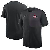 Men's Nike Black Ohio State Buckeyes 2025 Sideline UV Dri-FIT Coach Shirt
