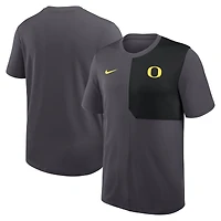Men's Nike Anthracite Oregon Ducks 2025 Sideline UV Dri-FIT Coach Shirt