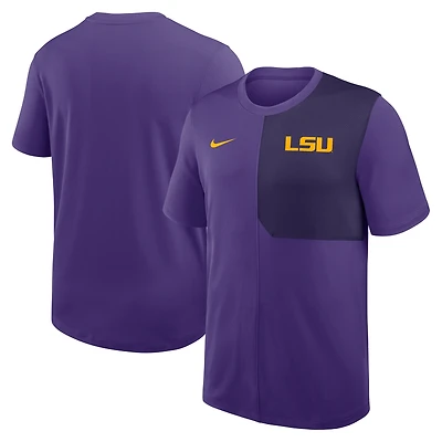 Men's Nike Purple LSU Tigers 2025 Sideline UV Dri-FIT Coach Shirt