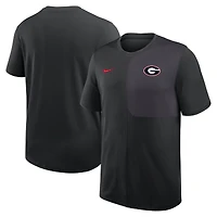 Men's Nike Black Georgia Bulldogs 2025 Sideline UV Dri-FIT Coach Shirt