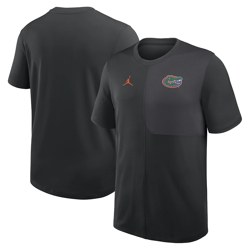 Men's Jordan Brand Black Florida Gators 2025 Sideline UV Dri-FIT Coach Shirt