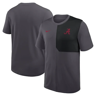 Men's Nike Anthracite Alabama Crimson Tide 2025 Sideline UV Dri-FIT Coach Shirt