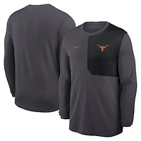Men's Nike Anthracite Texas Longhorns 2025 Sideline Coach UV Dri-FIT Long Sleeve Shirt