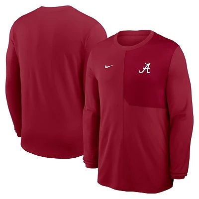 Men's Nike Crimson Alabama Crimson Tide 2025 Sideline Coach UV Dri-FIT Long Sleeve Shirt