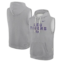 Men's Nike Heather Gray LSU Tigers 2025 Sideline Standard Issue Dri-FIT Sleeveless Hoodie