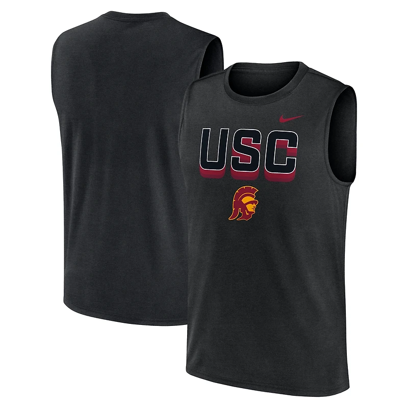 Men's Nike Black USC Trojans Primetime Tricode Legend Dri-FIT Tank Top