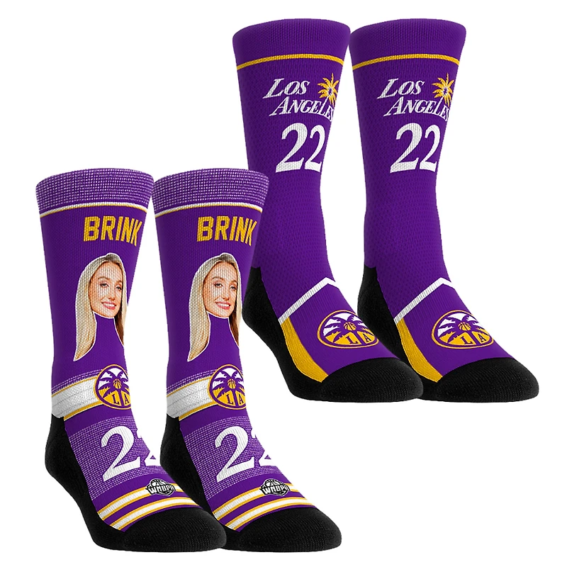 Youth Rock Em Socks Cameron Brink Los Angeles Sparks Pro-Player Two-Pack Crew Socks Set