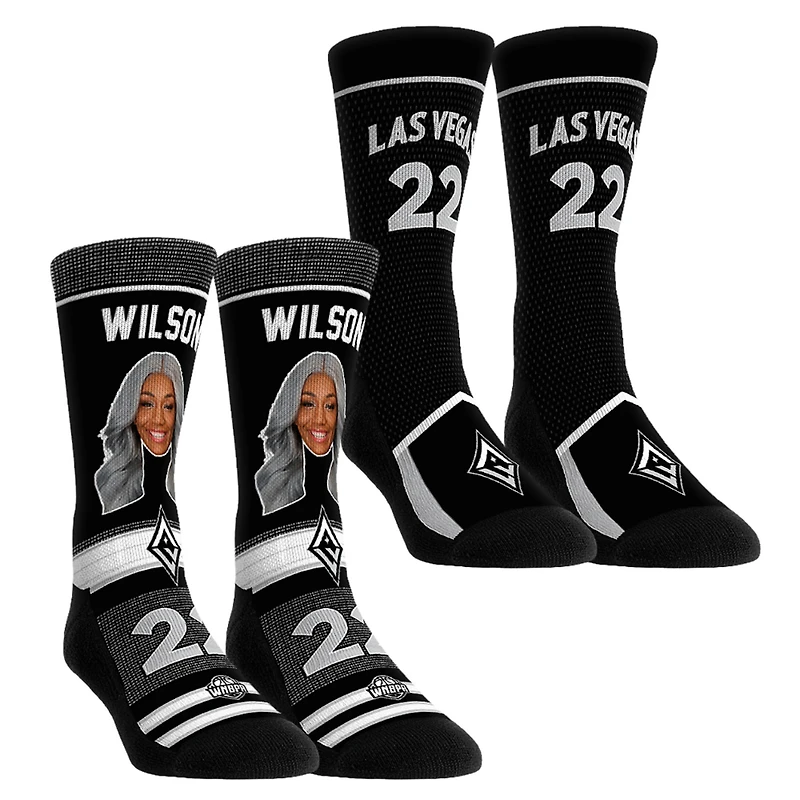 Youth Rock Em Socks A'ja Wilson Las Vegas Aces Pro-Player Two-Pack Crew Socks Set