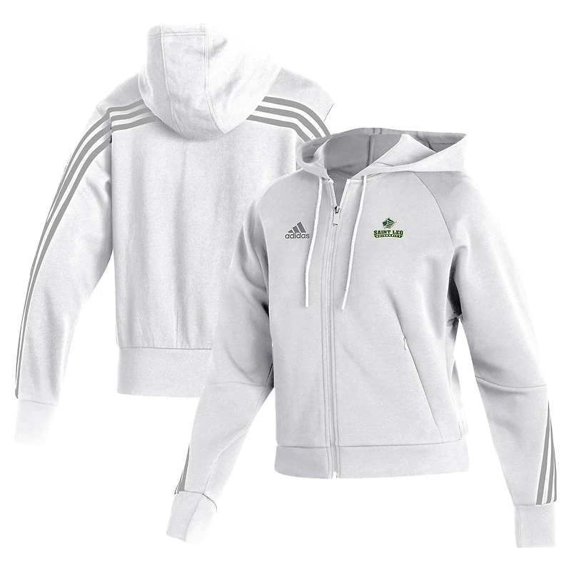 Women's adidas  White Saint Leo University Lions Fashion Full-Zip Hoodie
