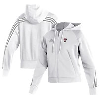 Women's adidas  White Texas Tech Red Raiders Fashion Full-Zip Hoodie