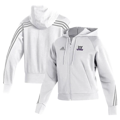 Women's adidas  White Weber State Wildcats Fashion Full-Zip Hoodie