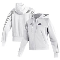 Women's adidas  White Weber State Wildcats Fashion Full-Zip Hoodie