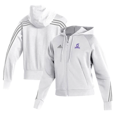 Women's adidas  White Winona State Warriors Fashion Full-Zip Hoodie