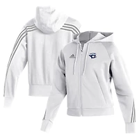 Women's adidas  White Southern Indiana Screaming Eagles Fashion Full-Zip Hoodie