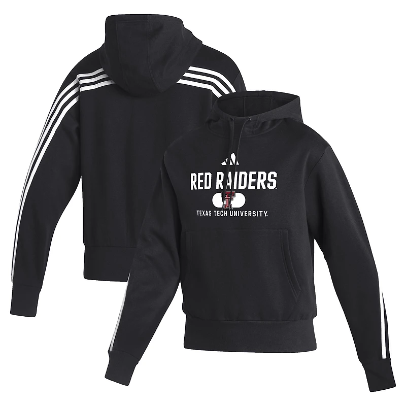 Women's adidas  Black Texas Tech Red Raiders Fashion Pullover Hoodie
