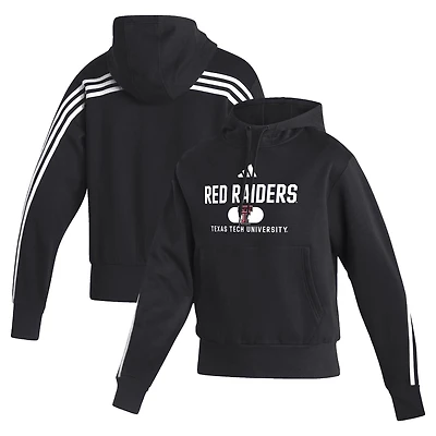 Women's adidas  Black Texas Tech Red Raiders Fashion Pullover Hoodie