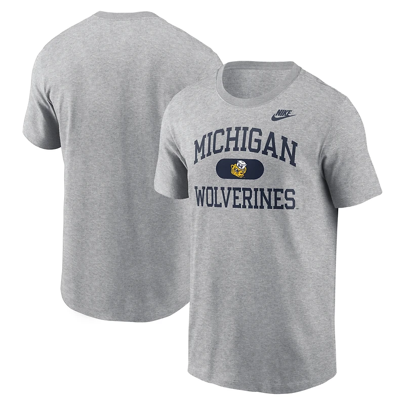 Men's Nike Heather Gray Michigan Wolverines Legacy Alma Mater T-Shirt