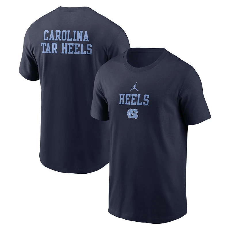 Men's Jordan Brand Navy North Carolina Tar Heels 2-Hit Stacked T-Shirt