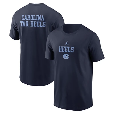 Men's Jordan Brand Navy North Carolina Tar Heels 2-Hit Stacked T-Shirt