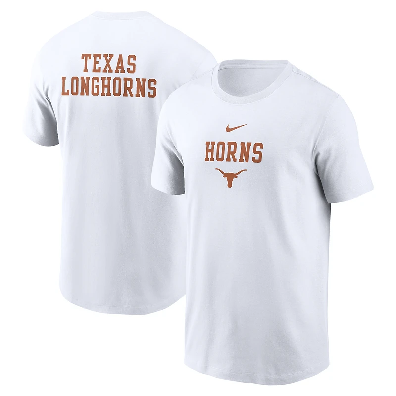 Men's Nike White Texas Longhorns 2-Hit Stacked T-Shirt