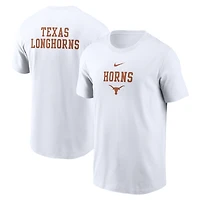 Men's Nike White Texas Longhorns 2-Hit Stacked T-Shirt