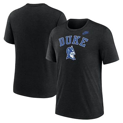 Men's Nike Heather Black Duke Blue Devils Legacy Arch Tri-Blend T-Shirt