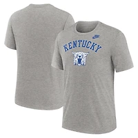 Men's Nike Heather Gray Kentucky Wildcats Legacy Arch Tri-Blend T-Shirt