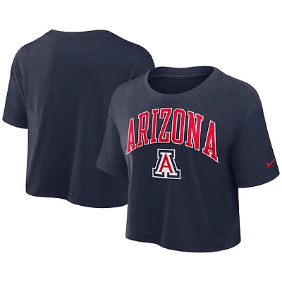 Women's Nike Navy Arizona Wildcats Athletic Prep Arch Dri-FIT Cropped T-Shirt