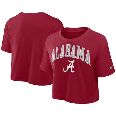Women's Nike Crimson Alabama Crimson Tide Athletic Prep Arch Dri-FIT Cropped T-Shirt