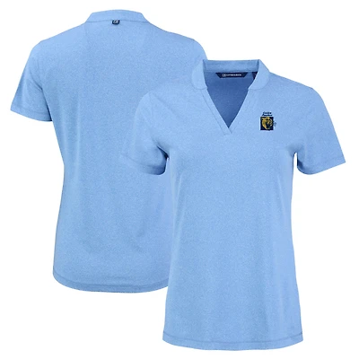 Women's Cutter & Buck Heather Powder Blue FIU Panthers Vintage Logo Forge Heathered Stretch Blade Top