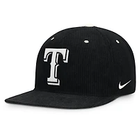 Men's Nike  Black Texas Rangers Pro Corduroy Structured Snapback Hat