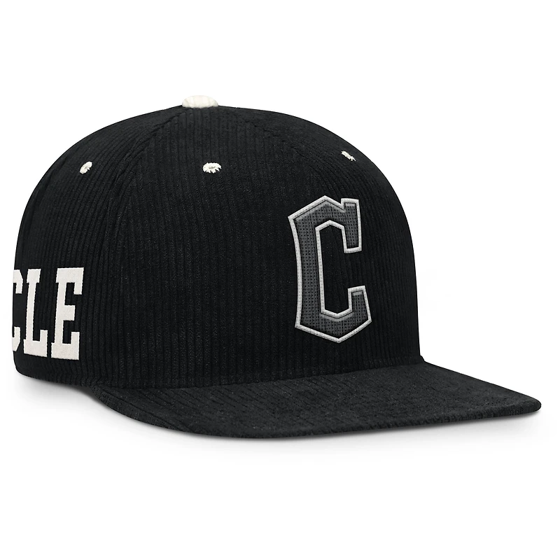 Men's Nike  Black Cleveland Guardians Pro Corduroy Structured Snapback Hat