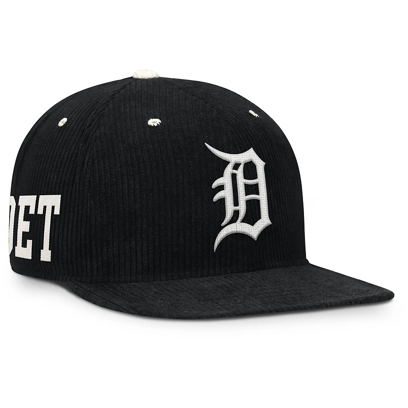 Men's Nike  Black Detroit Tigers Pro Corduroy Structured Snapback Hat
