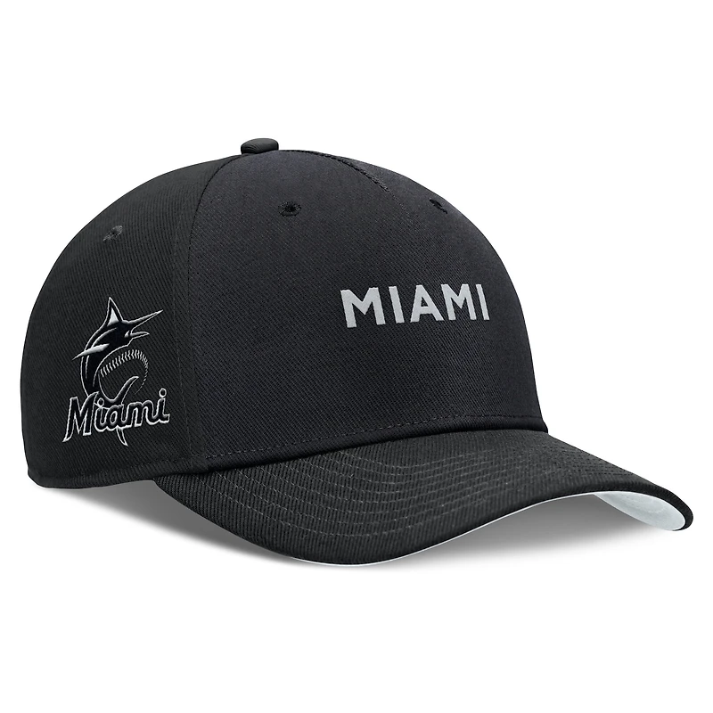 Men's Nike Black Miami Marlins Rise Performance Adjustable Hat