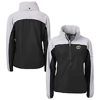Women's Cutter & Buck Black Western Michigan Broncos Charter Eco Recycled Raglan Half-Zip Anorak Jacket
