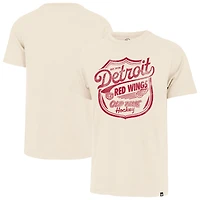 Men's '47  Cream Detroit Red Wings Poke Check Franklin T-Shirt