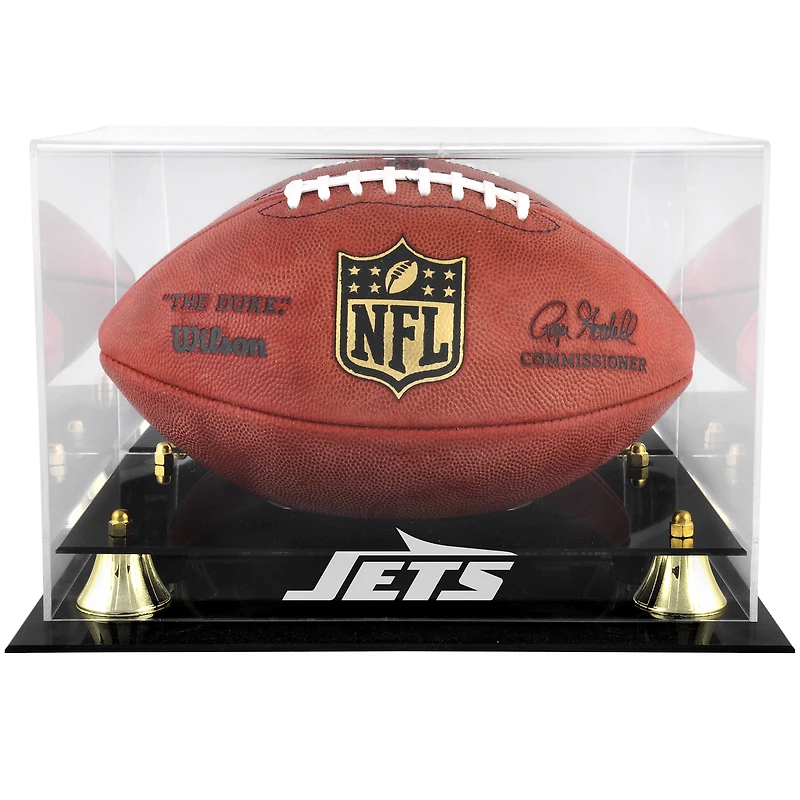 New York Jets Golden Classic Team Logo Football Display Case