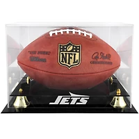 New York Jets Golden Classic Team Logo Football Display Case