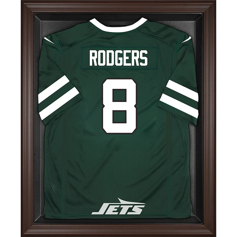 New York Jets Brown Framed Logo Jersey Display Case