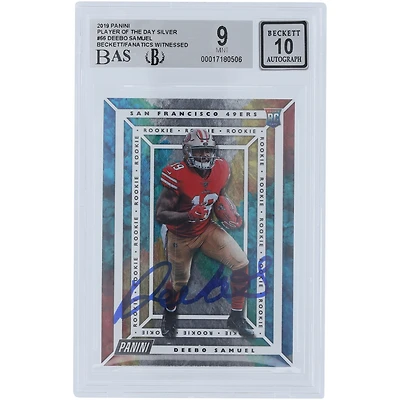 Deebo Samuel Sr San Francisco 49ers Autographed 2019 Panini Player Of The Day Silver #66 Beckett Fanatics Witnessed Authenticated 9/10 Rookie Card