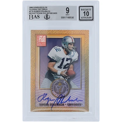 Roger Staubach Dallas Cowboys Autographed 2000 Donruss Elite Passing the Torch #PT-9 #/1500 Beckett Fanatics Witnessed Authenticated Card